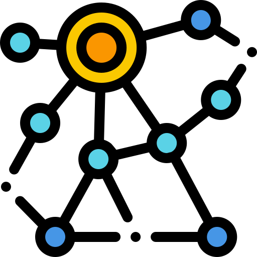 Network Detailed Rounded Lineal color icon