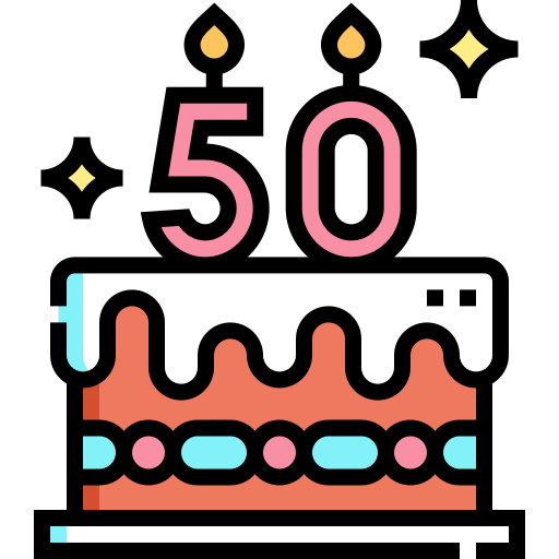 50 años icono gratis