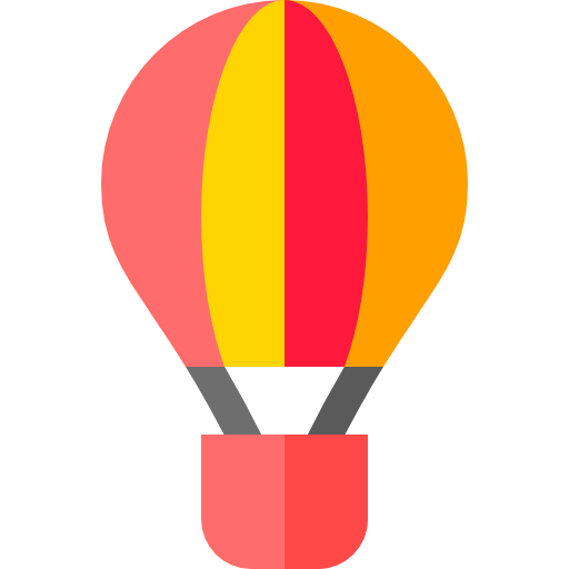 Hot air balloon Basic Straight Flat icon