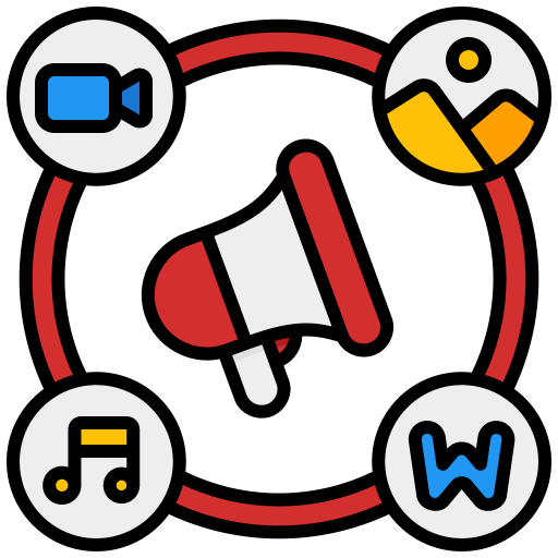 medios de comunicación icono gratis