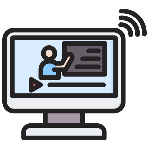 tutoriales en línea icono gratis