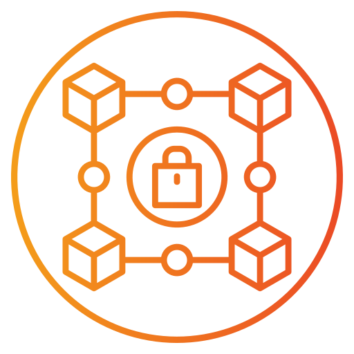 seguridad de la cadena de bloques icono gratis