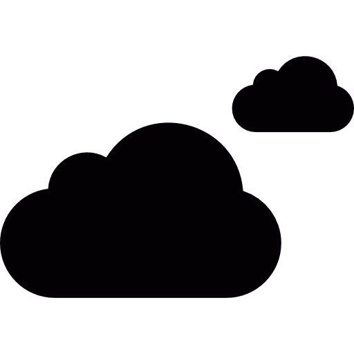 dos nubes icono gratis