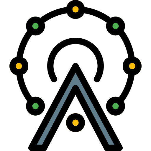 Ferris wheel Pixel Perfect Lineal Color icon