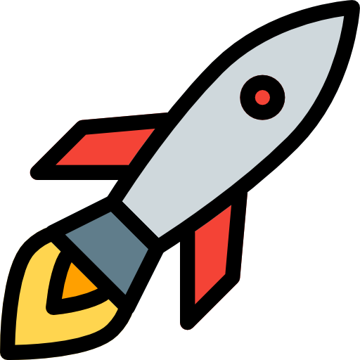 Rocket Pixel Perfect Lineal Color icon