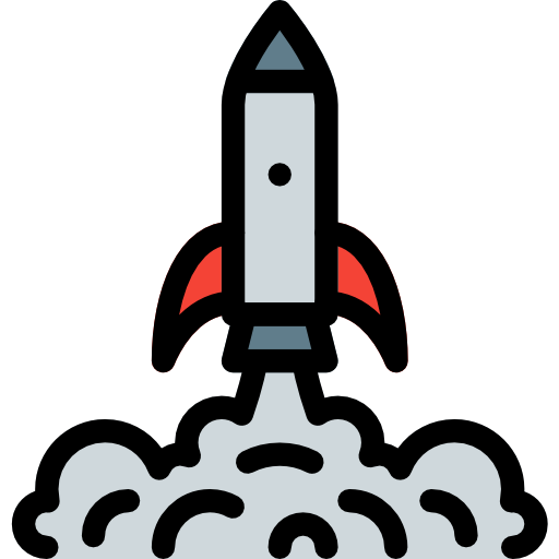 Rocket Pixel Perfect Lineal Color icon