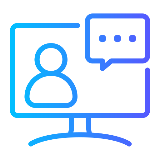 entrevista en línea icono gratis
