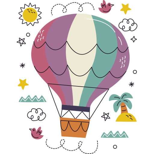 Hot air balloon free sticker