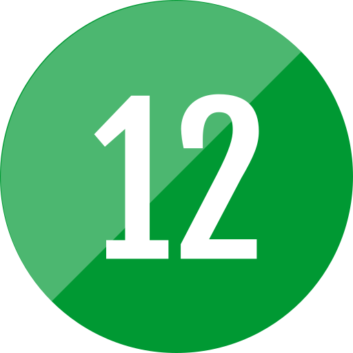 numero 12 icono gratis