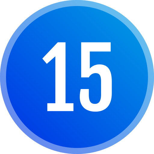 numero 15 icono gratis