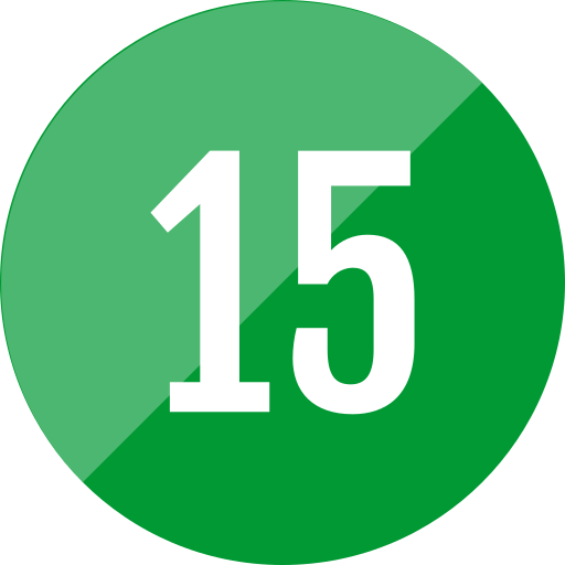 numero 15 icono gratis