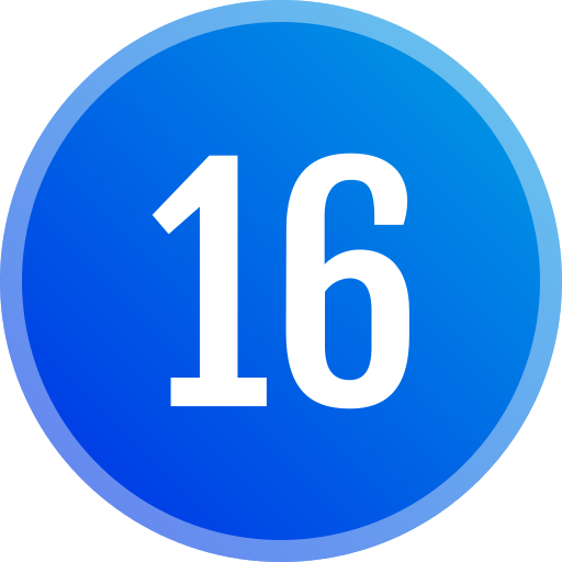 numéro 16 Icône gratuit numéro 16 Icône gratuit