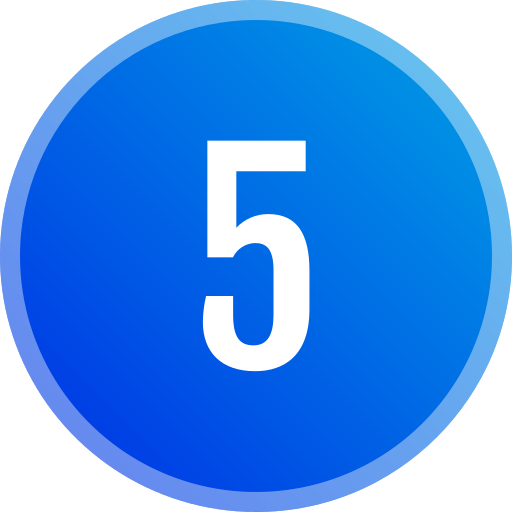 número 5 icono gratis