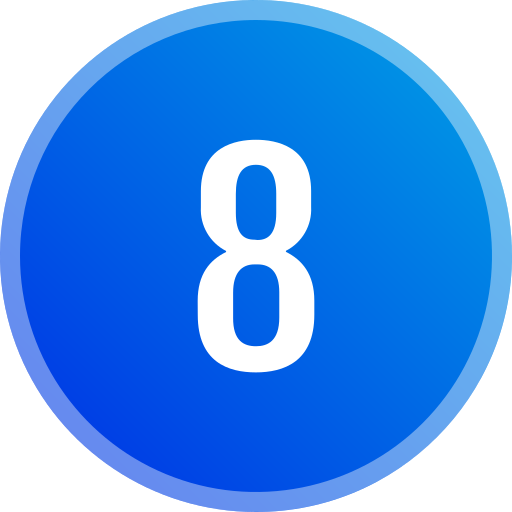 número 8 grátis ícone