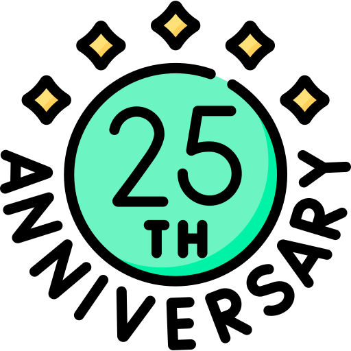 25th anniversary - Free time and date icons