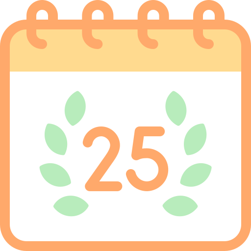 25 aniversario icono gratis