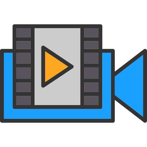 producción de vídeo icono gratis