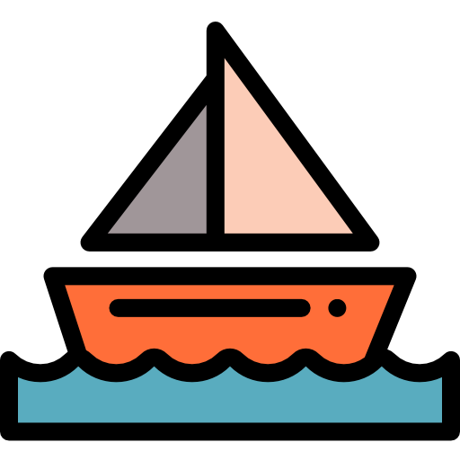 Sailboat Detailed Rounded Lineal color icon