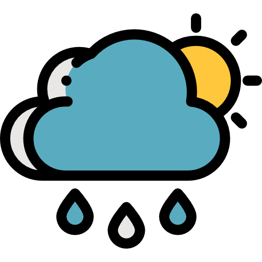 Rain Detailed Rounded Lineal color icon