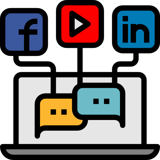 medios de comunicación social icono gratis