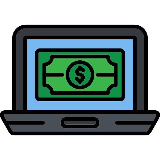 pago en línea icono gratis