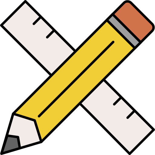Pencil and ruler free icon