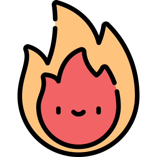 Fire Kawaii Lineal color icon