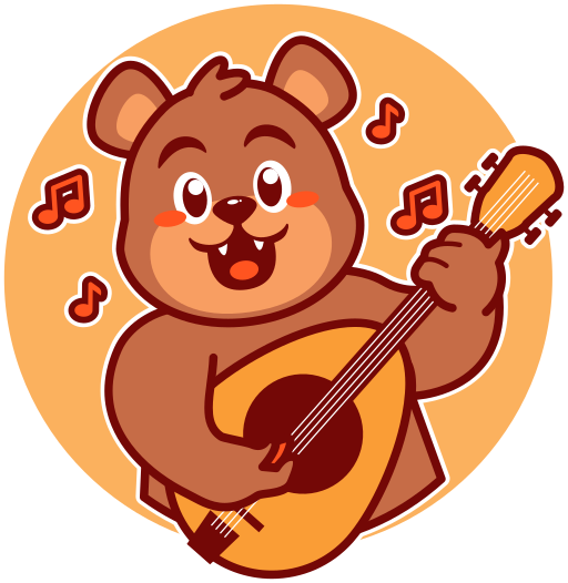 Mandolin Stickers - Free animals Stickers