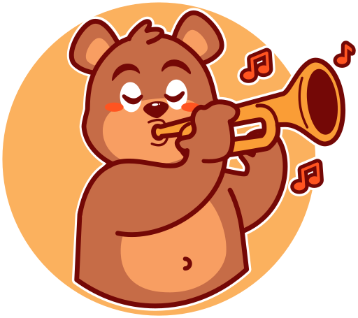 Trumpet Stickers - Free animals Stickers