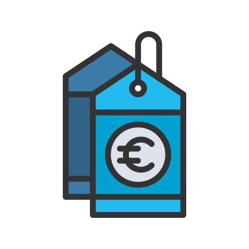 etiqueta euro icono gratis