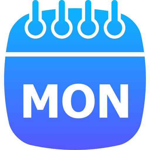 Monday - Free time and date icons