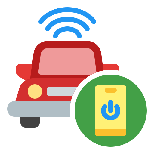 Connected car free icon Connected car free icon