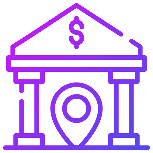 localização do banco grátis ícone localização do banco grátis ícone