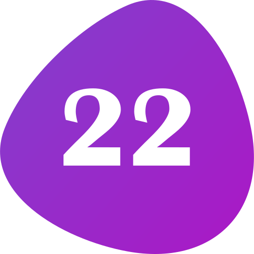 número 22 icono gratis