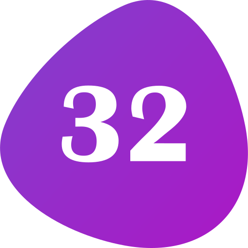 treinta y dos icono gratis
