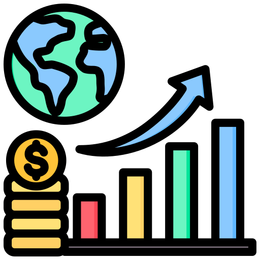 crecimiento económico icono gratis