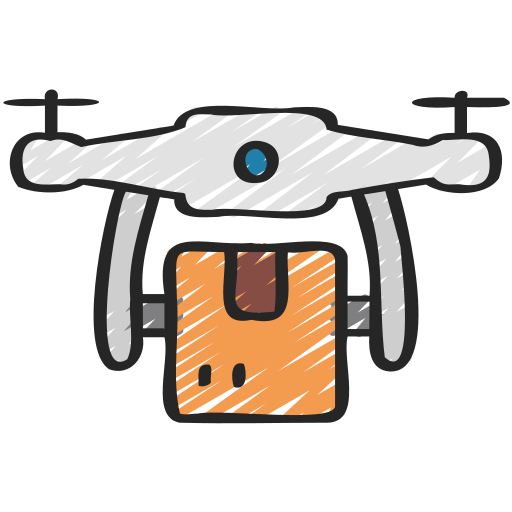 entrega con drones icono gratis