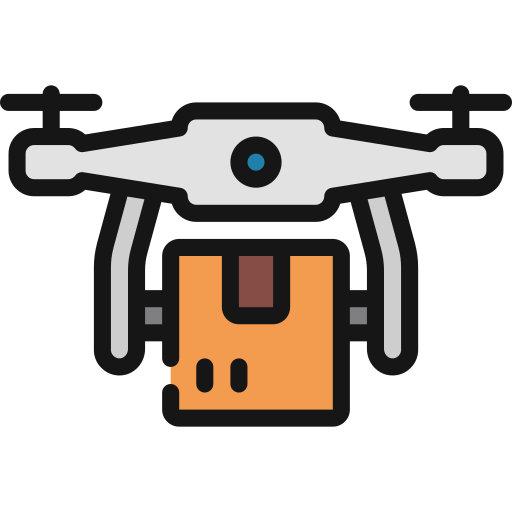 entrega con drones icono gratis