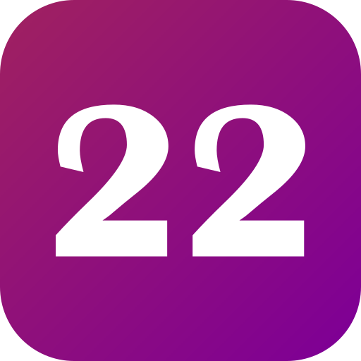 número 22 icono gratis