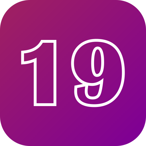 número 19 icono gratis