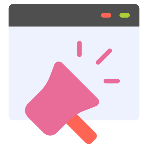 anuncios en línea icono gratis