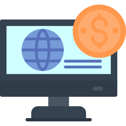 negocios en línea icono gratis