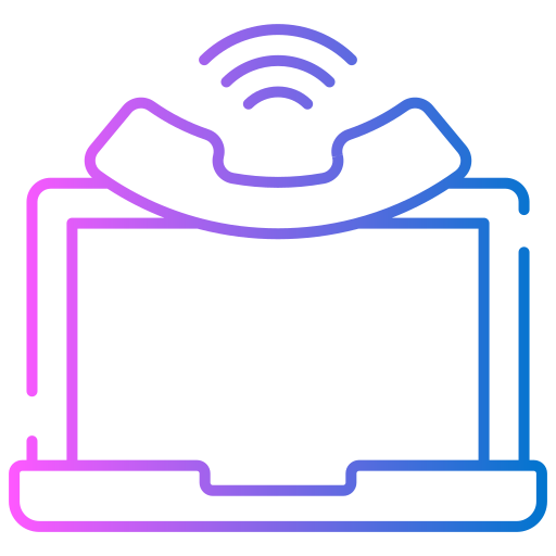 llamada en línea icono gratis