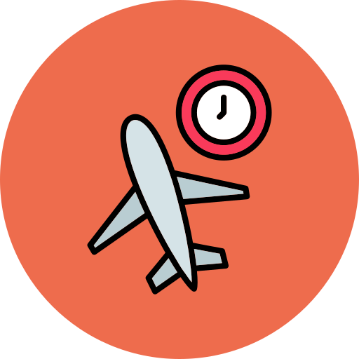 tiempo de vuelo icono gratis