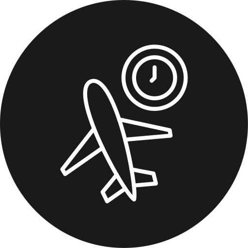 tiempo de vuelo icono gratis