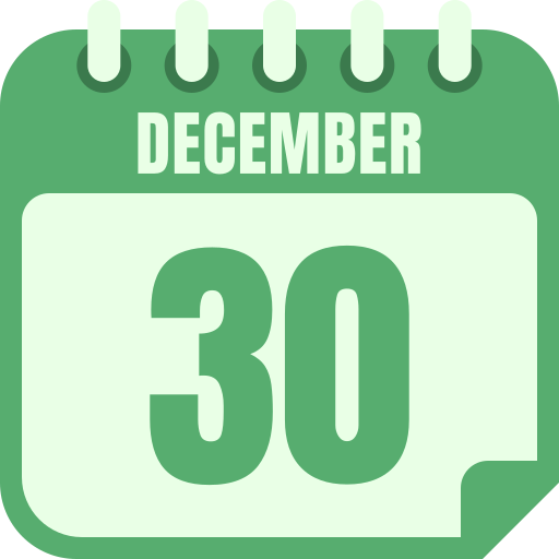 30 de diciembre icono gratis