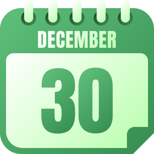 30 de diciembre icono gratis