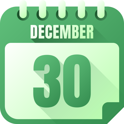 30 de diciembre icono gratis