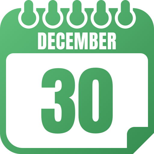 30 de diciembre icono gratis