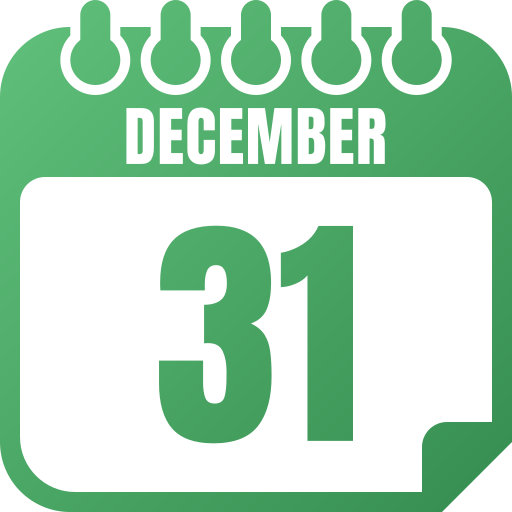 31 december Free time and date icons